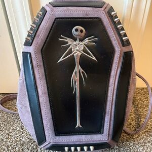 Jack Skellington Coffin Mini Backpack - Lavender and Black